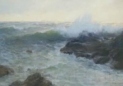 Lionel Walden Crashing Surf Norge oil painting art